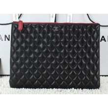 Chanel CA6952 Clutch Bag Sheepskin Leather Black JK473wv88