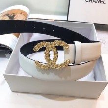 Chanel Calf Leather Belt Wide with 30mm 56601 JK633bT70