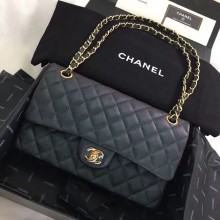 Chanel Calfskin & Gold-Tone Metal A01112 black JK4636MO84