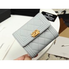 Chanel Calfskin Leather & Gold-Tone Metal A80734 grey JK1242Qu69