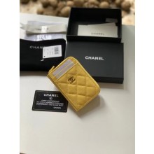 Chanel card holder Calfskin AP1650 yellow JK1150bm74