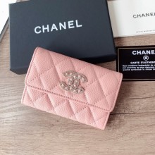 Chanel card holder Calfskin AP2735 pink JK1120Gh26