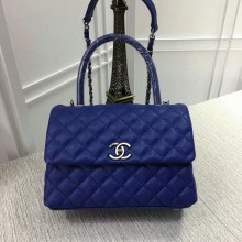 Chanel Caviar Leather Top Handle Bag 92991 Blue JK5828zd34