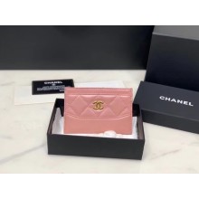 Chanel classic card holder Calfskin & Gold-Tone Metal A31510 pink JK1332rf34