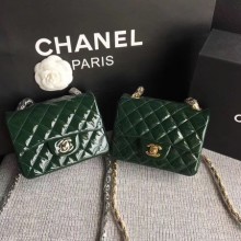 Chanel Classic Flap mini Bag Original Leather A1115 Green JK5538De45