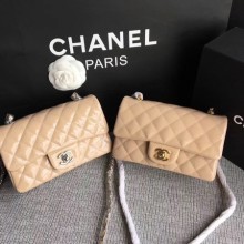 Chanel Classic Flap mini Bag Original Leather A1117 Apricot JK5543pB23