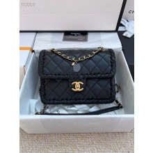 Chanel Classic Flap Shoulder Bag Original Sheepskin leather AS6075 black JK2874Yr55