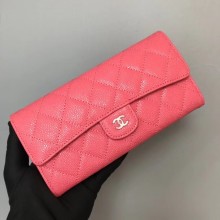 Chanel Classic Flap Wallet A31506 rose silver-Tone Metal JK1392TP23