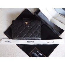 Chanel Classic Flap Wallet A48667 black JK1391Mn81