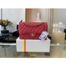 Chanel classic handbag Grained Calfskin&gold Metal 01112 red JK2657Mn81