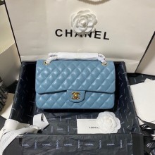 Chanel classic handbag Lambskin&gold Metal 01112 blue JK2662vK93