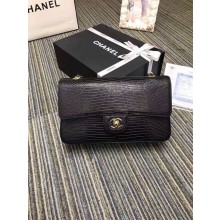 Chanel classic handbag Lizard A01112 black JK4872UM91