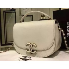 Chanel Classic Top Flap Bag Calfskin Leather A9510 White JK108wv88