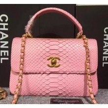 Chanel Classic Top Flap Bag Original Snake Leather A90095 Pink JK104Ri95