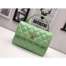 Chanel Classic Top Handle Bag Sheepskin Leather CHA2371 Green JK5361zS17