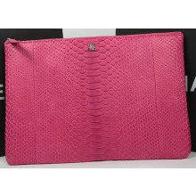 Chanel Clutch Bag Original Python Leather A82080 Rose JK769AM45