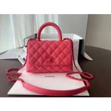 Chanel coco mini flap bag with top handle AS2215 pink JK3616Kf26