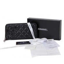 Chanel Combon Zip Around Wallet A50078 Black JK1532ED90