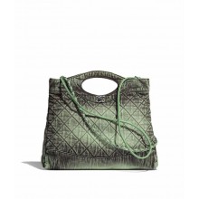 CHANEL Denim 31 Shopping bag AS1407 green JK4235Rk60