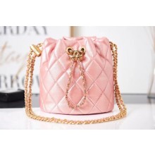 Chanel Drawstring Bag Grained Calfskin & Gold Metal AS2859 pink JK3002lu18