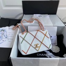 Chanel flap bag AS2383 White & Multicolor JK3495AM45