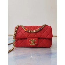 Chanel flap bag Lambskin Resin & Gold-Tone Metal AS2380 red JK3540pk20