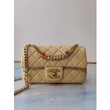 Chanel flap bag Lambskin Resin & Gold-Tone Metal AS2380 Yellow JK3536zS17