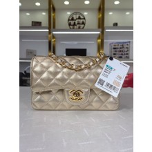 Chanel Flap Lambskin Shoulder Bag A01116 gold JK2569ff76