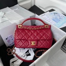 Chanel Flap Shoulder Bag Original leather AS2438 red JK3169dw37