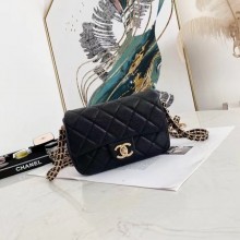 Chanel Flap Shoulder Bag Original leather AS2482 black JK3224EC68