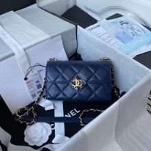 Chanel Flap Shoulder Bag Original leather AS2633 blue JK3084Dq89