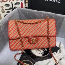 Chanel Flap Shoulder Bag Weave AS2419 red JK3347oJ62