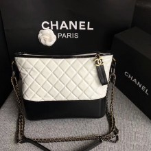 Chanel Gabrielle Shoulder Bag Original Calfskin Leather A93842 Black&White JK5595tQ92