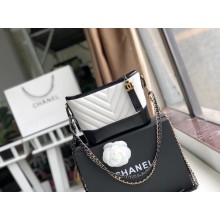 Chanel gabrielle small hobo bag A91810 black&white JK4624TL77