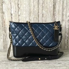 Chanel Gabrielly Calf Leather Shoulder Bag 93824 Blue JK5939bW68