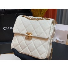 Chanel Grained Calfskin Backpack Original Leather AS3108 white JK2691mV18