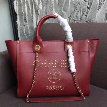 Chanel Grained Calfskin & Gold-Tone Metal A57069 Burgundy JK4915PC54