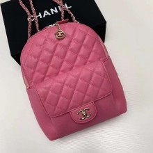 Chanel Grained Calfskin & Gold-Tone Metal backpack AS0004 rose JK4820Mc61