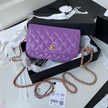 Chanel Lambskin Flap Shoulder Bag AP1450 Purple JK2462lU52