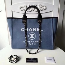 Chanel Large Canvas Tote Shopping Bag CHA1679 Royal JK26nS91