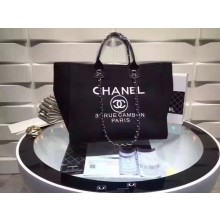 Chanel Large Canvas Tote Shopping Bag CNA1679 Black JK5796VI95