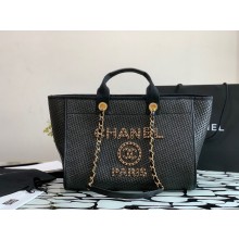 Chanel Large Weave Shopping Bag A66942 Black JK3412UM91