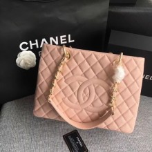 Chanel LE Boy Grand Shopping Tote Bag GST Pink Cannage Pattern A50995 Gold JK5789XW58