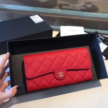 Chanel long flap wallet A80759 red JK1266KX86