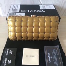 Chanel Minaudiere Metallic Lambskin & Ruthenium-Finish Metal 78985 GOLD JK4998FT35