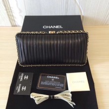 Chanel Minaudiere Metallic Lambskin & Ruthenium-Finish Metal 78991 black JK4994dw37