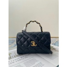 Chanel mini flap bag with top handle AS2477 Royal Blue JK3343OG45