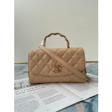 Chanel mini flap bag with top handle AS2478 Apricot JK3334yk28