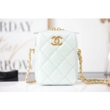 Chanel mini Shoulder Bag Grained Calfskin AS2857 light green JK3011va68