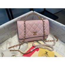 Chanel mini Shoulder Bag Grained Calfskin&Gold-Tone Metal AP2804 pink JK2545ER88